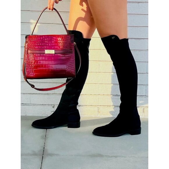 Stuart Weitzman KEELAN CITY Suede Boots OTK Over The Knee Stretch Back US 9.5 - Picture 2 of 11